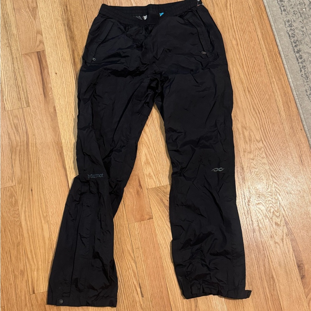 Marmot Charcoal Black Outdoor Shell Pants with Subtle Logo